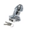 Adjustable Metal Penis Cage Chastity Lock with Integrated Snap Ring for Men