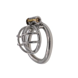Stainless Steel Mini Hollow Chastity Lock Cage for Men – Discreet Wearable Design