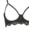 Quarter Cup Bra Set  Thin Women's Lingerie Thin Sexy  Embroidered Lace Underwire