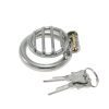 Stainless steel hollow flat short breathable chastity lock
