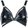 Sexy Patent Leather Micro Elastic Bra & Garter Belt Set