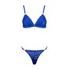 Gold Chain Halter Lace Bralette Thong Set