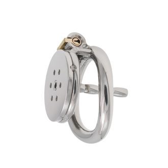 Stainless Steel Mini Chastity Cage for Men – Flat Head Short Lock for Discreet Wear