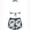 Women's Temptation Lace Halter Backless Pajama Shorts Set