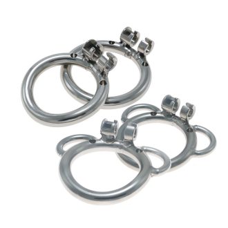 Stainless Steel Chastity Lock with Snap Ring & Multiple Rings for Secure Play