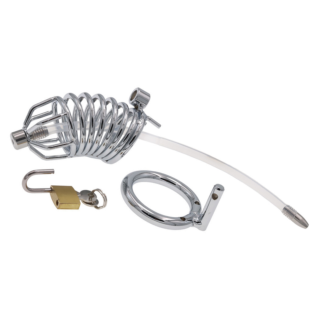 Ultra-Long Snake Chastity Lock for Men - Black/Silver Two-Tone Discreet Wear - Image 5