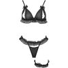 Cute Lace Bow Cat Ear Bra Set with Leg Loop