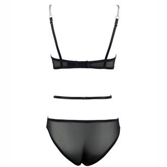 perspective sexy seamless Internet celebrity ins metal chain steel ring bra mid-high waist mesh briefs