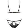 Sexy Black Lace Cross Strap Low Waist Women's Underwear Set