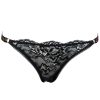 Black Lace Mesh Suspender Bra Jumpsuit with Steel Ring and Open Crotch