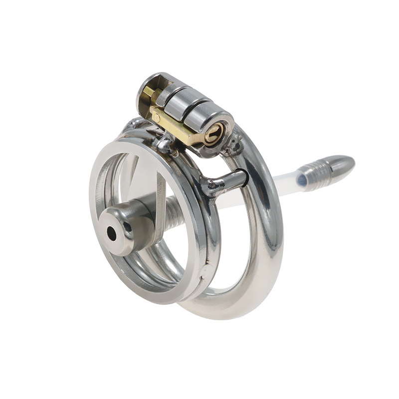 Qiqu Stainless Steel Chastity Lock Cage for Men - Secure & Comfortable Adult Wear - Image 2