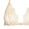 Gilded Eyelash Lace Champagne Triangle Cup Thong Lingerie Set