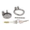 Stainless Steel Mini Chastity Cage for Men - Flat Head Short Lock for Discreet Wear