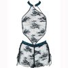 Sexy Eyelash Lace Triangle Cup Mesh Pajama Charm Suit