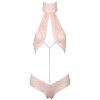 White Halter Lace Detachable Rhinestone Sexy Women's Jumpsuit Teddy