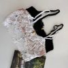 Black Mesh Sheer Embroidered Lingerie Set for Women - Sexy Waist-Cinching Nightdress