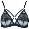 Sexy Eyelash Lace Triangle Cup Mesh Pajama Charm Suit