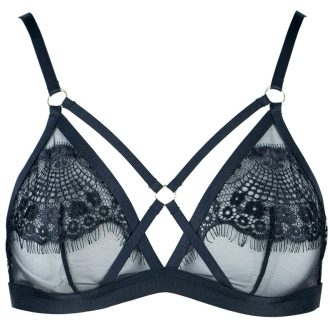 Sexy Eyelash Lace Triangle Cup Mesh Pajama Charm Suit