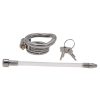 Stainless Steel Flat Short Chastity Device with Flexible Tube for Men