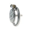 Stainless Steel Flat Cage Chastity Lock - Four-Nail Design for Adult Play