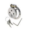 Stainless Steel Flat Chastity Lock Cage for Men
