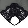 Black Lace Mesh Steel Ring Jumpsuit Sexy Lingerie for Women