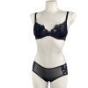 Fj Laser Floral Embroidery Memory Steel Ring Bra & Low Waist Briefs Set - Women's Quality Intimates