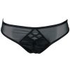 Star Embroidered Mesh Bra & Low Waist Briefs Set - Black