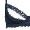 Women's Lace Trim Mesh Low-Rise Exfoliation Bra & Open Hip Panty Set