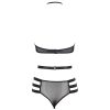 Black Steel Ring Lace Harness Lingerie Set
