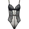 Sexy Lace Mesh Suspender Jumpsuit with Open Crotch