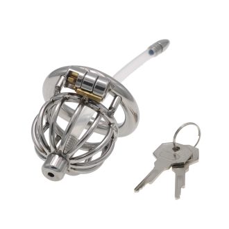 Colorful Stainless Steel Short Chastity Ball Penis Cage Chastity Lock Adult Sex Products Sex Toy Hair