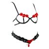 Deir  Style Sexy Leopard Print Mesh Lace Patchwork Mesh Women's Sexy Lingerie Set