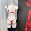 Valentine's Day Gift Sexy Underwire Open-Chest Heart Lace Crotchless Thong Set Erotic