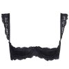 Quarter Cup Bra Set  Thin Women's Lingerie Thin Sexy  Embroidered Lace Underwire