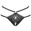 Black Lace See-Through Mesh Sexy Jumpsuit Nightdress with Triangle Cups & Garter