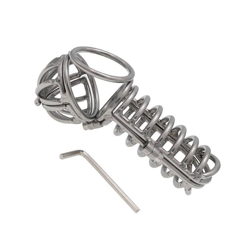 Stainless Steel Chastity Cage for Men - Secure Penis Lock Device - Image 7