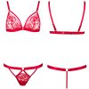 White Lace Cut Out Underwire Bra & Garter Panty Set - Blue