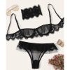 Sexy Patent Leather Micro Elastic Bra & Garter Belt Set