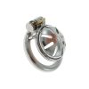 Stainless Steel CB Lock Pot Lid Chastity Cage - Small Size Hollow-out Design for Men