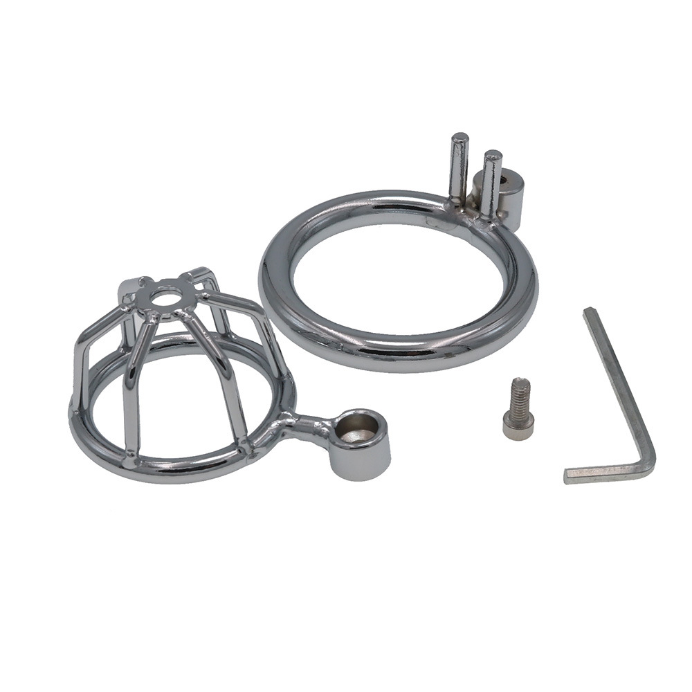 Metal Short Penis Birdcage Male Wear Adult Toys Small Grid Chastity Lock - Image 3