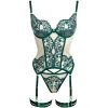 FQ2859 Mesh Embroidery Hollow Steel Ring G-String Leg Harness