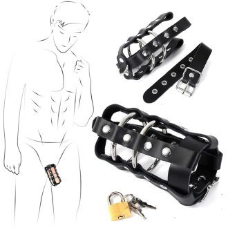 Men's Chastity Cage with Lock - Sperm Control Ring Sex Toy