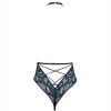 Women's Deep V Lace Jumpsuit Hollow Perspective Sexy Halter Neck Bodysuit