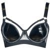 Sexy Patent Leather Micro Elastic Bra & Garter Belt Set