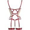 FQ2859 Mesh Embroidery Hollow Steel Ring G-String Leg Harness