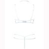 White Rose Embroidered Mesh Steel Bracket Open Crotch Bra Set for Women