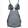 Women's Sexy Flower Net Perspective Heart Buckle Sling Leg Ring Lingerie