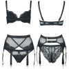 Lace Elastic Memory Wire Double Layer Micro Push-up Bra Set