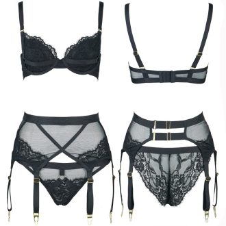 Lace Elastic Memory Wire Double Layer Micro Push-up Bra Set